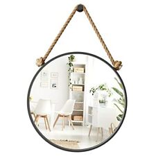  Coastal Round Mirror with Hanging Rope - Mount Included - Nautical Rope 26"