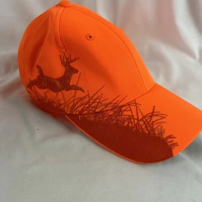 Dri Duck Hunting Ball Cap Wildlife Series Deer Running Orange Adult Adjustable - Image 1 of 4