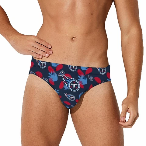 Tennessee Titans Men's Swimming Trunks Beach Printed Shorts Briefs Elastic Cover