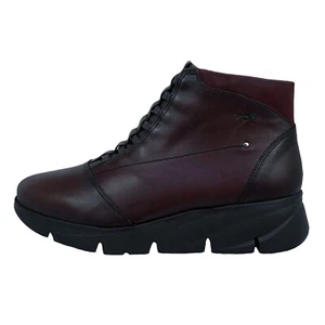 Fluchos Bona: Women's Lightweight Burgundy Leather Platform Ankle Boots F1358 - Picture 1 of 6