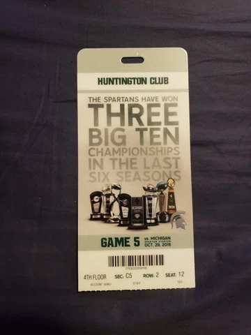 2016 Michigan Wolverines vs Michigan State Spartans Plastic Ticket Cover
