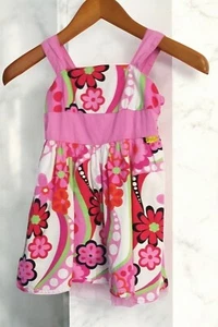 Xoxo Mädchen rosa Sommerkleid Blumen ärmellos Größe 6X Sommer Spaß helle Farben - Bild 1 von 12