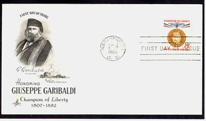 Scott 1169 FDC Giuseppe Garibaldi Champion of Liberty Art Craft Cachet - Picture 1 of 2