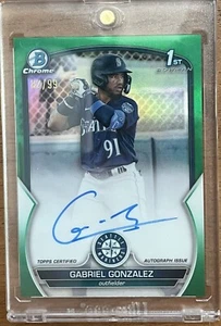 2023 Bowman Chrome Green Refractor /99 1st Gabriel Gonzalez Auto - Bild 1 von 2