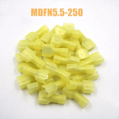 100 PCS  AWG12-10 Nylon Male Spade Terminals Insulated Electrical Wire Connector - Image 1 of 4