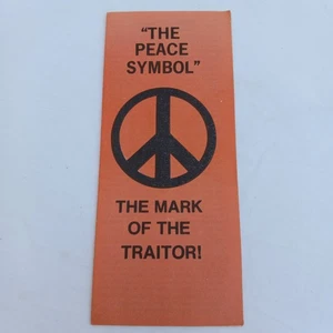 70s Anti Hippie Peace Symbol Church Handout Religious Foldout Brochure Vintage - Picture 1 of 4