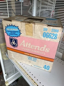 Vintage Original ATTENDS BOX Super Absorbency Diaper Briefs Value Pack BOX ONLY - Picture 1 of 7