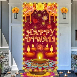 Happy Diwali Türabdeckung LED Licht Banner - Deepawali Festival of Lights Decorati - Bild 1 von 7