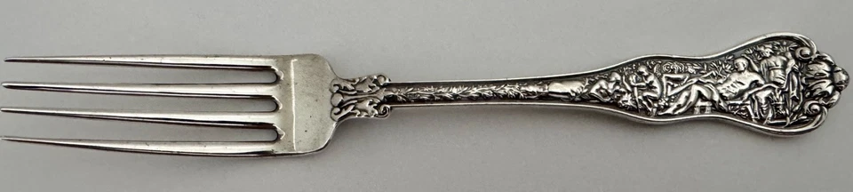TIFFANY OLYMPIAN STERLING 8” DINNER FORK OLD ONE BEAUTIFUL NEVER MONOGRAMED - Image 1 of 4