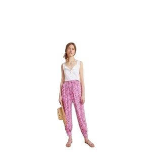 Anthropologie Floral High Waisted Jogger Pants Shirred High Waist SMALL - Bild 1 von 11