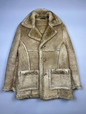 Vintage Rancher buttoned Sheepsking long coat by Schott Men's US M / EU 48-50 / - Image 1 of 4