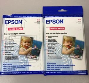 Epson Photo Quality Glossy Paper 30 Sheets 4”X 6” - (1) open bag (1) sealed bag - Picture 1 of 2