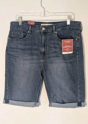 Nuevo pantalón corto Bermudas Levi's para mujer de tiro medio azul talla 14 elástico usado en excelente estado Foto 1 de 4