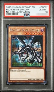 PSA 10 RED EYES BLACK DRAGON NIKE WORLDS PROMO NKC1-EN002 YUGIOH CARD JAPANESE - Picture 1 of 2