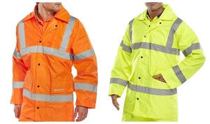 Beeswift Alta Visibilità 4 IN 1 Giacca Gilet Heavyweight Rivestito PU Arancione, - Picture 1 of 8