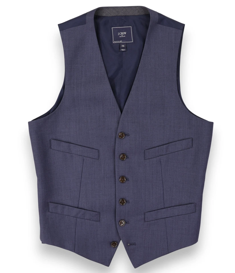J Crew Traje de Lana Chaleco Chaleco Chaleco Para Hombres XS Extra Pequeño Azul Formal 05823 Foto 1 de 4