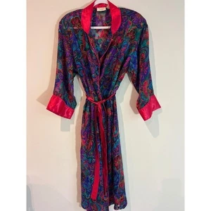 Vintage Victoria's Secret Gold Label seidig Blumen Kimono Stil Morgenmantel Größe P/S - Bild 1 von 6