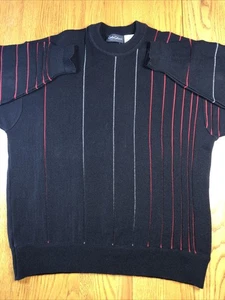 Vintage Carlo Colucci Pullover Herren XL 52 Wollmischung silber rot gestreift Rundhals - Bild 1 von 9
