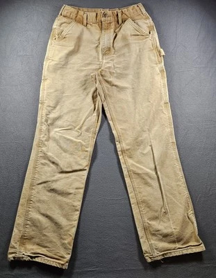 Carhartt B11 BRN холст хлопок выцветший плотник работы брюки коричневый 30 x 32 Y2K мешковатые - Изображение 1 из 4