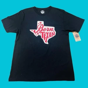 Camiseta Negra Gráfica Born a Texan Talla Mediana NUEVA - Imagen 1 de 5