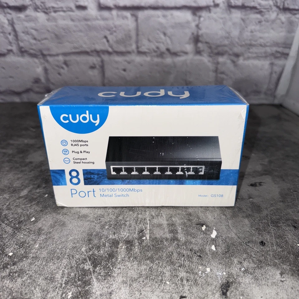 Cudy GS108 8-Port Gigabit Ethernet Unmanaged Switch, Desktop, Fanless, Plug and - Image 1 of 4