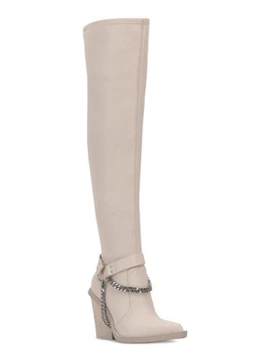 JESSICA SIMPSON Womens Ivory Comfort Langer Pointed Toe Block Heel Boots 6 M - Image 1 of 4