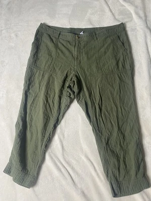 Old Navy Womens Size 22 Tapered Pants Arugula Green Textured Cotton Cargo - Image 1 of 4