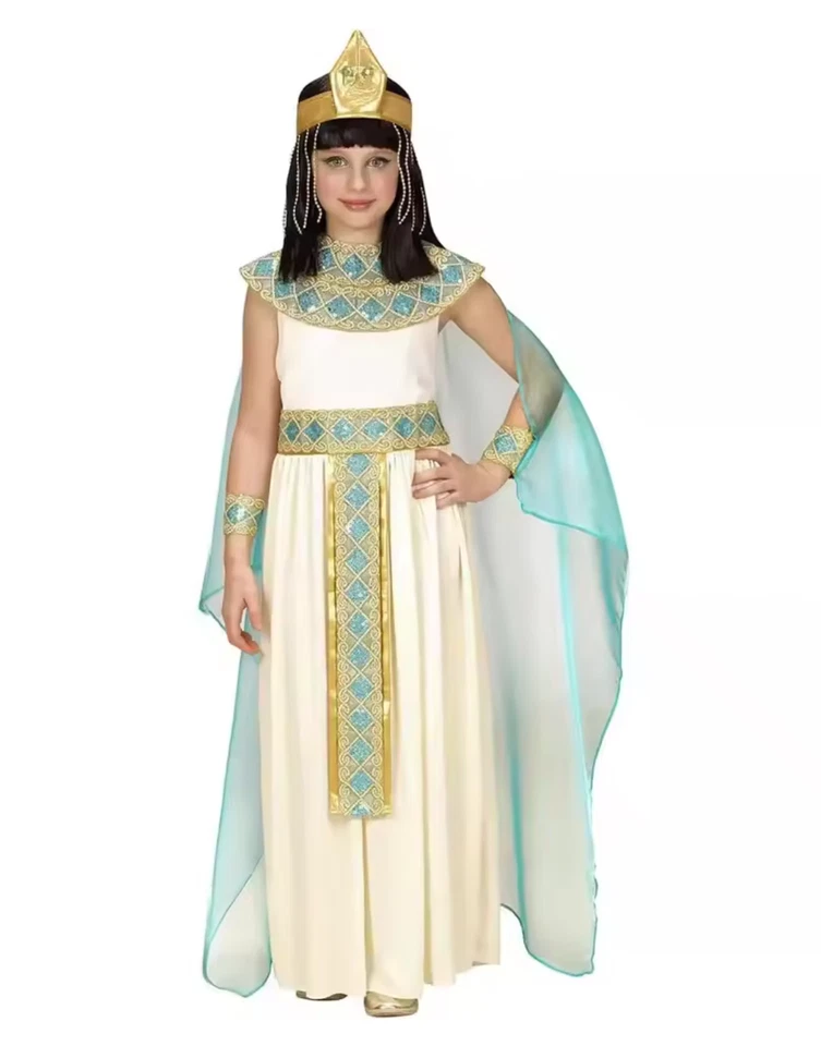 Child Cleopatra Costume Girls Halloween Fancy-Dress Size (12-14) - Image 1 of 4