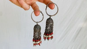 Vintage Uzbek Bukhara Silver Jumkha Earrings Silver. - Picture 1 of 2