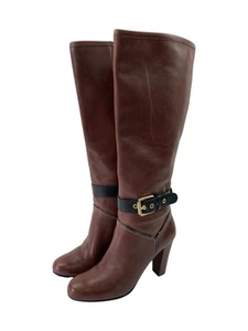 Rockport Leather Boots Buckle Adiprene Sole Tan Heels Jalicia - Size UK 3.5 - Picture 1 of 12