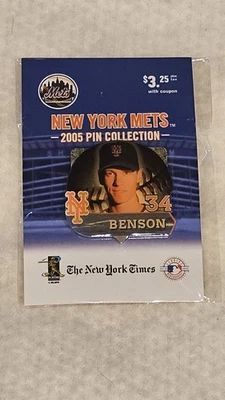 Vtg New York Mets Kris Benson Souvenir Pin 2005 New York Times New Sealed - Image 1 of 2