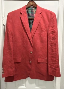 Vintage Polo Ralph Lauren 100% Linen Blazer Jacket - Red - Picture 1 of 10