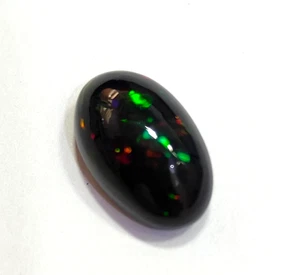 7.50 Carat Natural Finest Fire Black Opal Oval Shape Cabochon Loose Gemstone - Picture 1 of 6