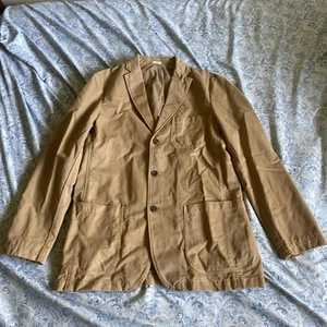J. Crew Broken-in Three Button Chino Jacket Blazer Khaki Brown Men's Sz M NWT - Picture 1 of 6