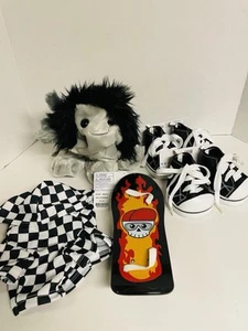 Build A Bear Emo Axolotl Checkered Hoodie Skateboard UNSTUFFED April Fools 2025 - Picture 1 of 5
