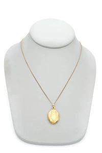 Vintage Gold gefüllt Medaillon Halskette geätzt 18,5" - Bild 1 von 7