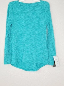 Champion C9 Girls Teal Long Sleeve Keyhole Back Athletic Tee with Thumbholes New - Picture 1 of 2