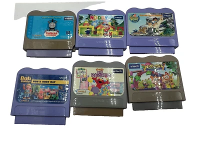 LOT OF 6- Vtech Games- Bob the Builder/Elmo/Alphabet/Thomas/Noddy/Diego - Image 1 of 4