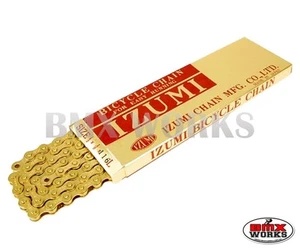 Izumi 1/2" x 1/8" x 116 Link Gold Chain - Suit Old School BMX - Picture 1 of 2