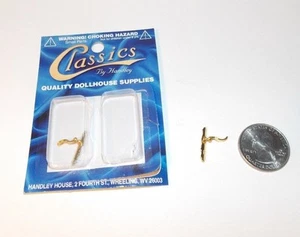 Dollhouse Miniature French Door Lever Handles Set Brass 1:12 One inch scale B161 - Picture 1 of 1