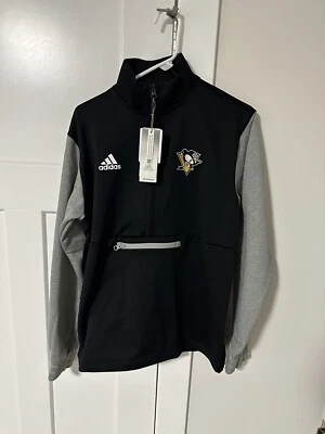 Pullover para hombre Adidas Pittsburgh Penguins NHL cuarto cremallera talla mediana Foto 1 de 4