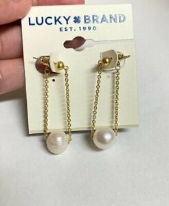 Lucky Brand 925silver Jewelry Vintage Natural Baroque Pearl Earrings