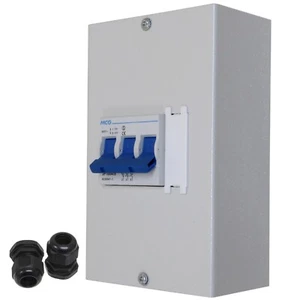 100A 3 Pole 400V Isolator Switch in Metal Clad 4 Module Enclosure New - Picture 1 of 9