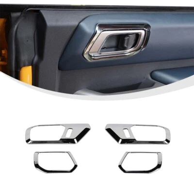 4pcs Inner Door Handle Panel Cover Trim Decor For Ford Bronco 2021+ Chrome Foto 1 de 4