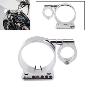 Chrome 39mm/16" Side Mount Speedo Relocation Bracket For Harley Sportster XL883 - Picture 1 of 10