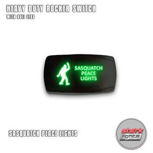 GREEN HORIZONTAL LED Rocker Switch 5Pin Light 12V ON OFF SASQUATCH PEACE LIGHTS - Picture 1 of 6