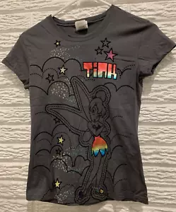T-shirt Tinker Bell "Tink" Disney Fairies taglia media bambina 100% cotone grigio - Foto 1 di 11