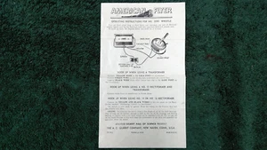 AMERICAN FLYER M2882 FUNCIONAMIENTO # 566 SILBATO CARTELERA INSTRUCCIONES FOTOCOPIA - Imagen 1 de 2