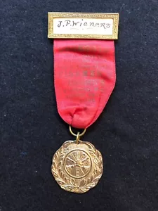 New York State Firemen's Association 1939 67th Annual Convention Delegate Medal - Imagen 1 de 4