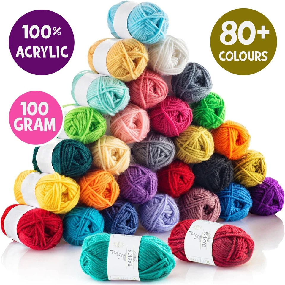 100g Malli Knitting Yarn 8 ply Acrylic Crochet Craft Soft Fine Thread Ball - image 1 of 1